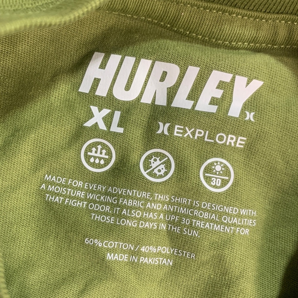 NWT Hurley Explore T-Shirt Men's XL Green Cotton Blend Graphic  UPF 30 - Picture 7 of 11